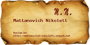 Mattanovich Nikolett névjegykártya