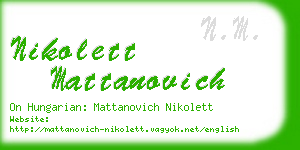 nikolett mattanovich business card